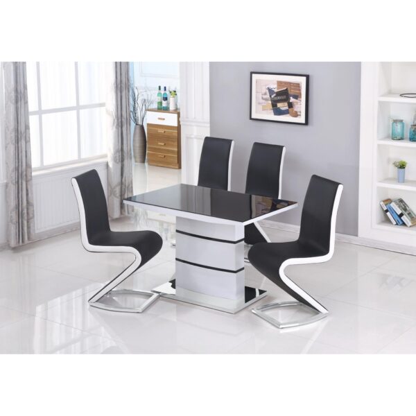 Aldridge Small High Gloss Dining Table White with Glass Top