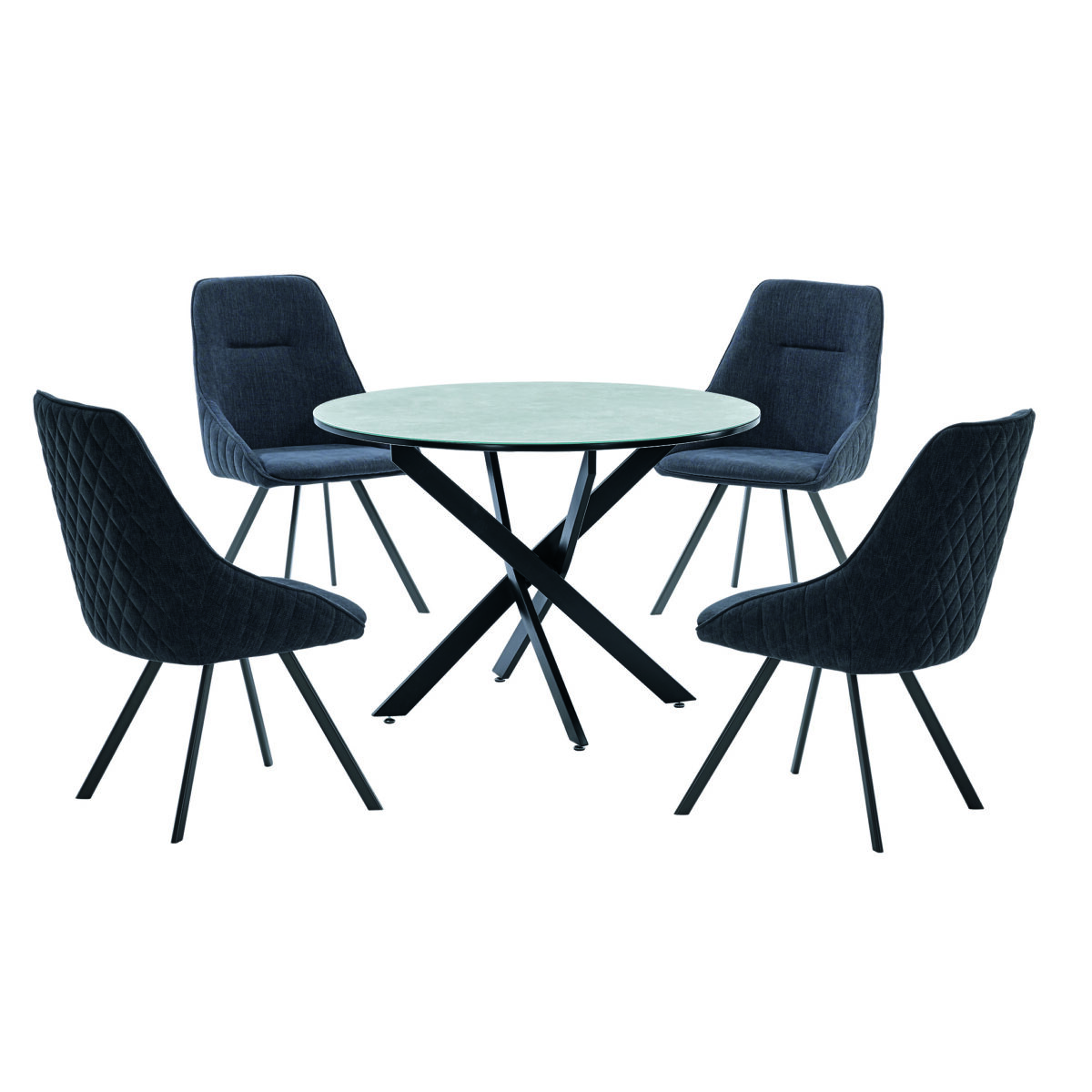 Ascot Marble Effect Glass Dining Table