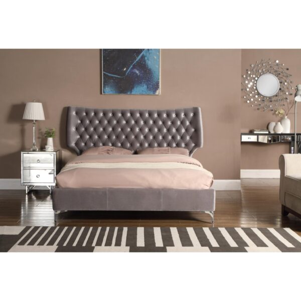 Ashbourne Velvet Bed Grey