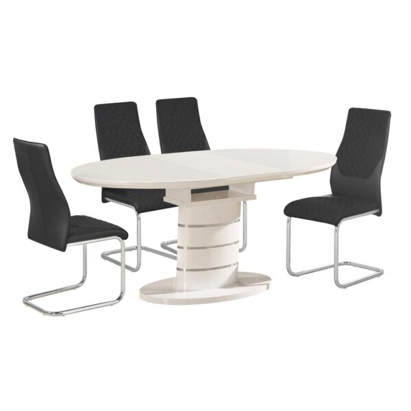 Bearwood PU Chairs Chrome & Black (Set of 2)