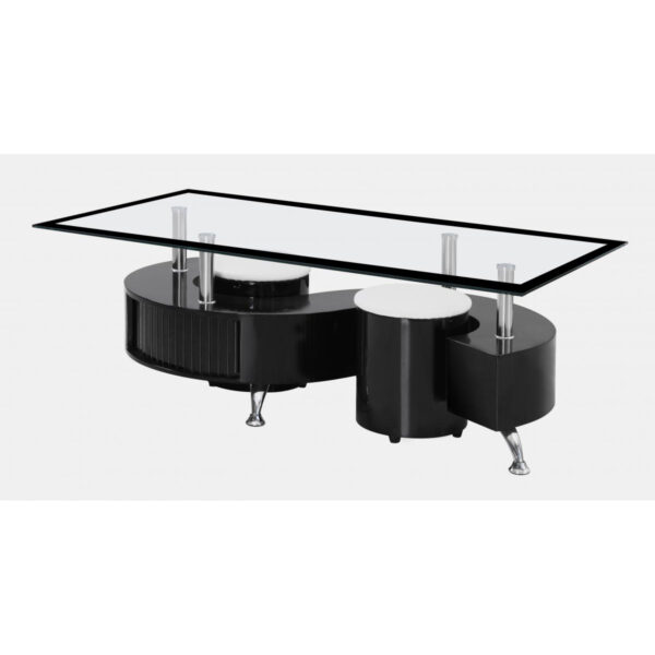 Boule High Gloss Coffee Table with Border Glass