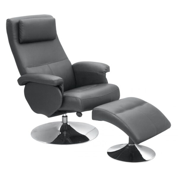 Denton Recliner with Footstool PU & PVC