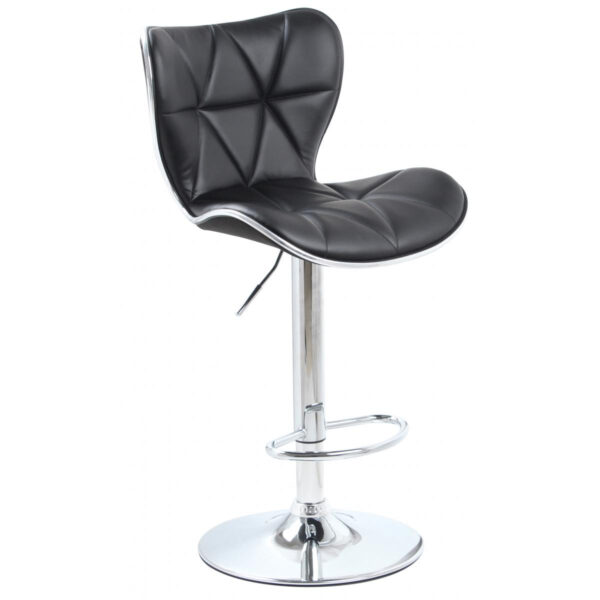 Harlow Bar Stool PU Chrome & Black (Set of 2)