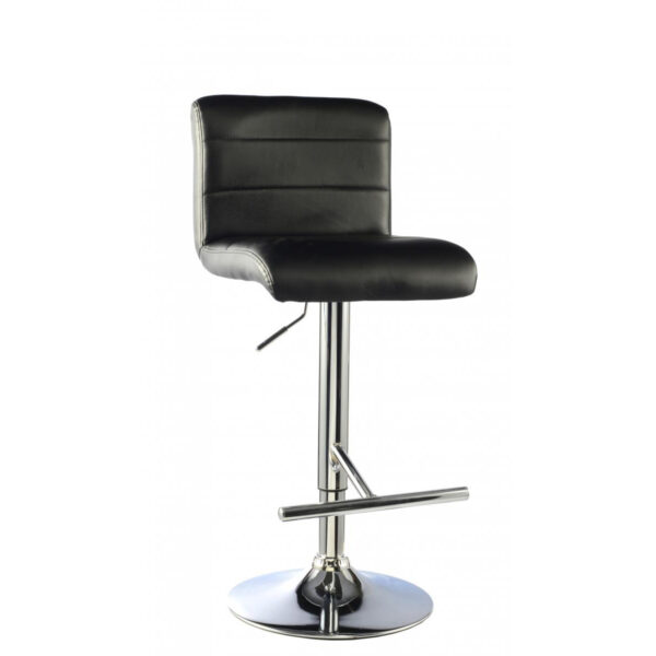 Molly Bar Stool PU Chrome & Black (Set of 2)