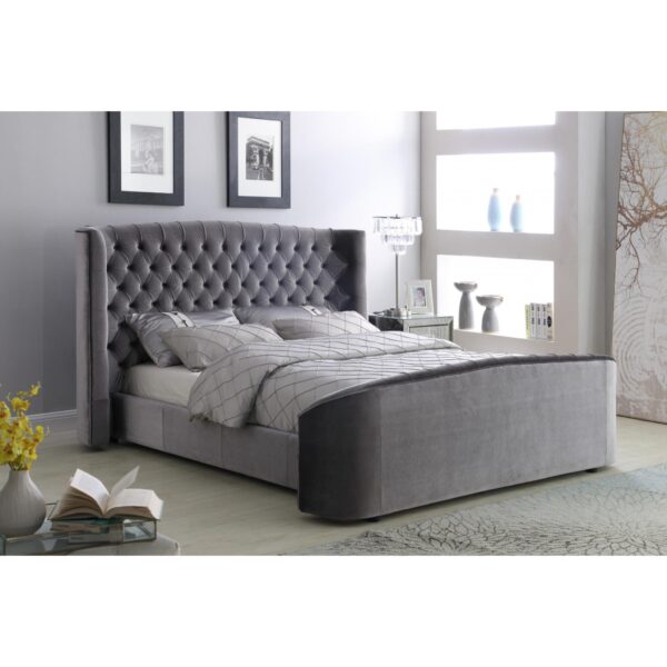 Oregon Velvet Bed Silver