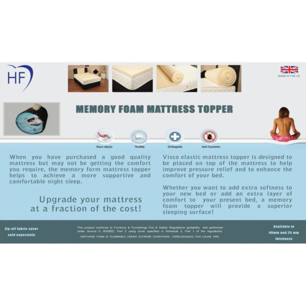 Memory Topper 25mm 4ft