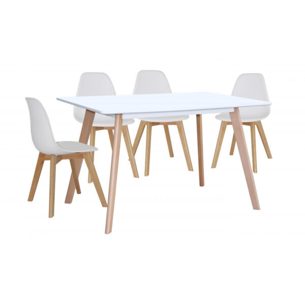 Belgium Medium Dining Table White with legs
