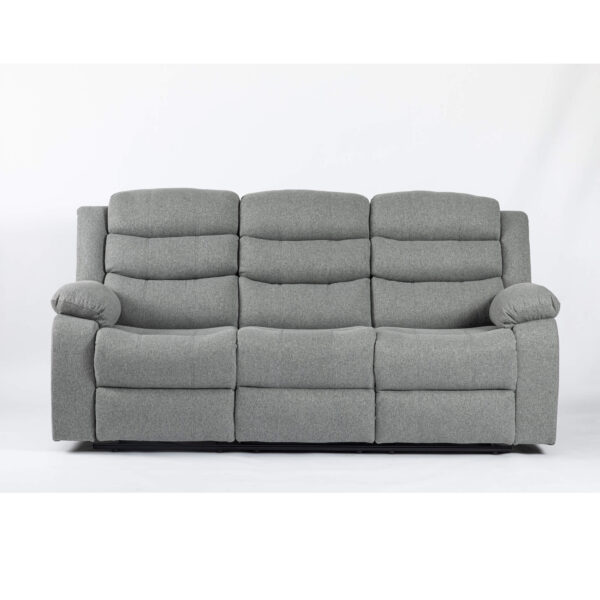 Turin Recliner Fabric 3 Seater Grey Light