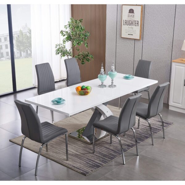Zurich PU Chairs Chrome & Grey (Set of 2)