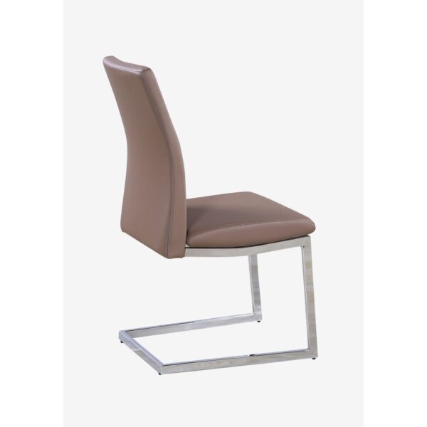 Azore PU Chairs Chrome & Cappuccino (Set of 2)