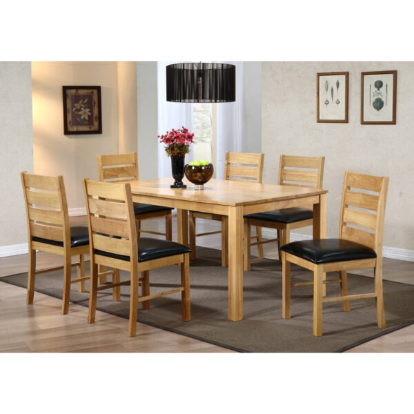 Fairmont Dining Set with 6 Chairs Natural